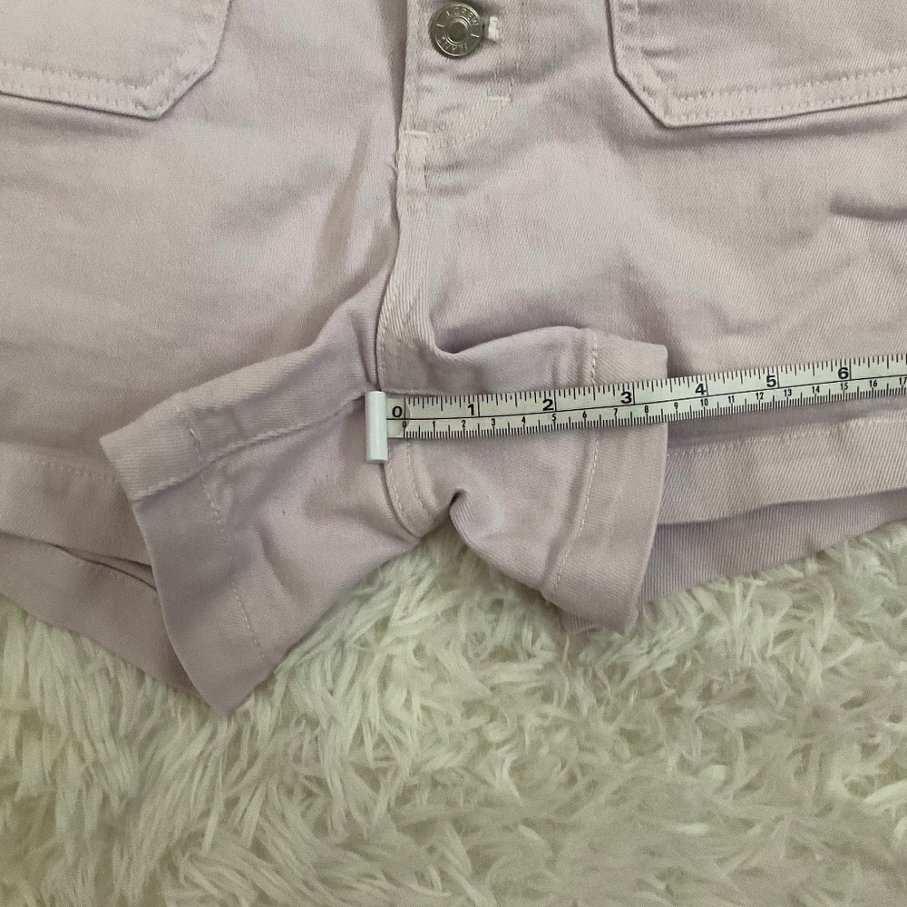 J. Crew High Rise Button Fly Jean Shorts - Lilac - Size 29 - Picture 10 of 10